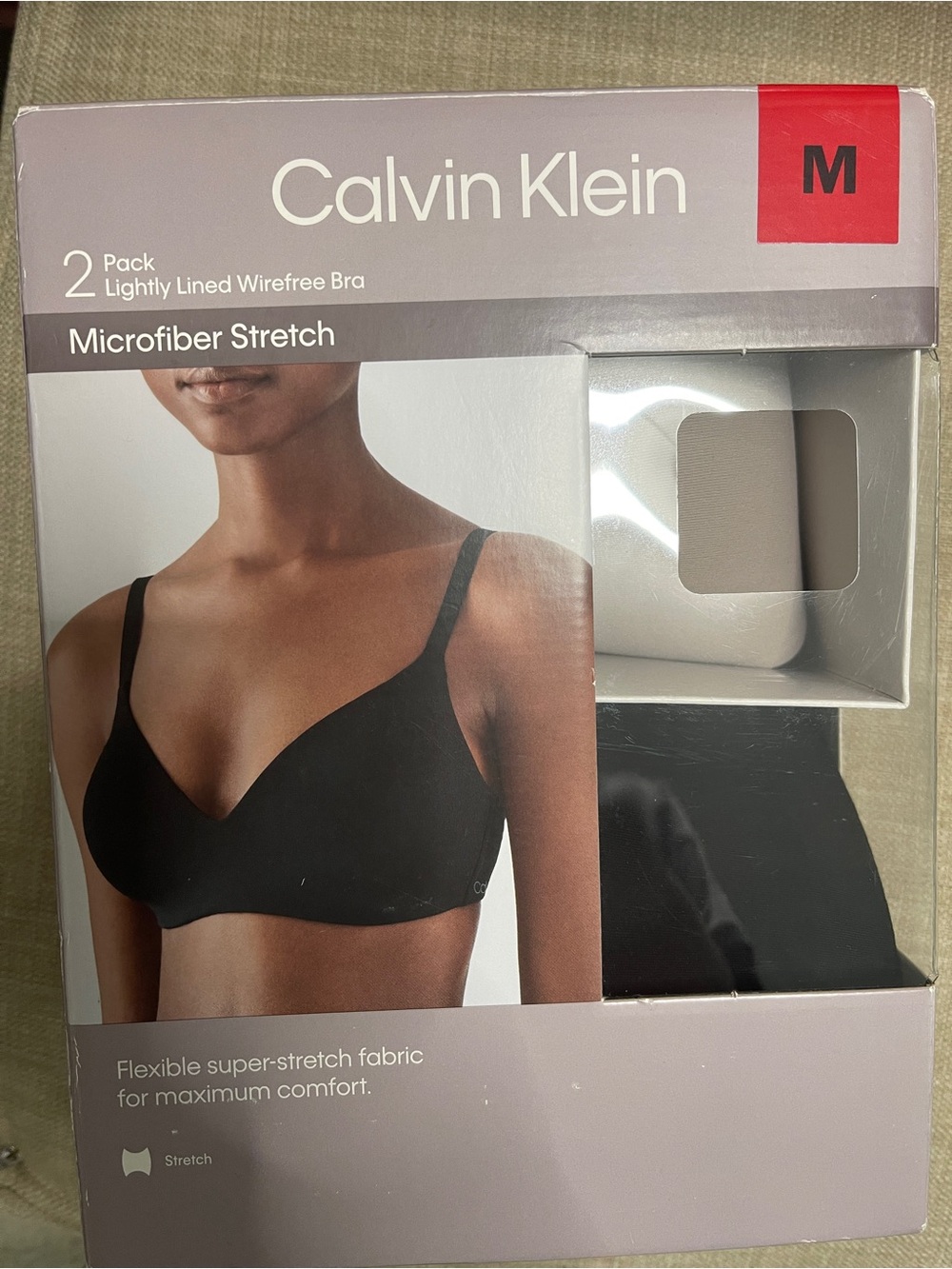 Calvin Klein Microfiber Stretch Wirefree Bra - Black (2 Pack)